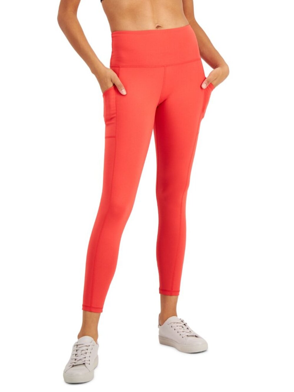 Ideology Womens Activewear High-Waist Side-Pocket 7/8 Leggings
